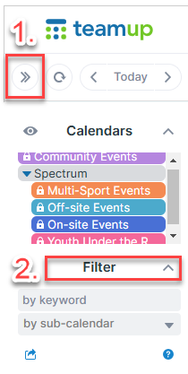 Instructions on how the turn off and on calendar views when viewing the calendar in a mobile device.