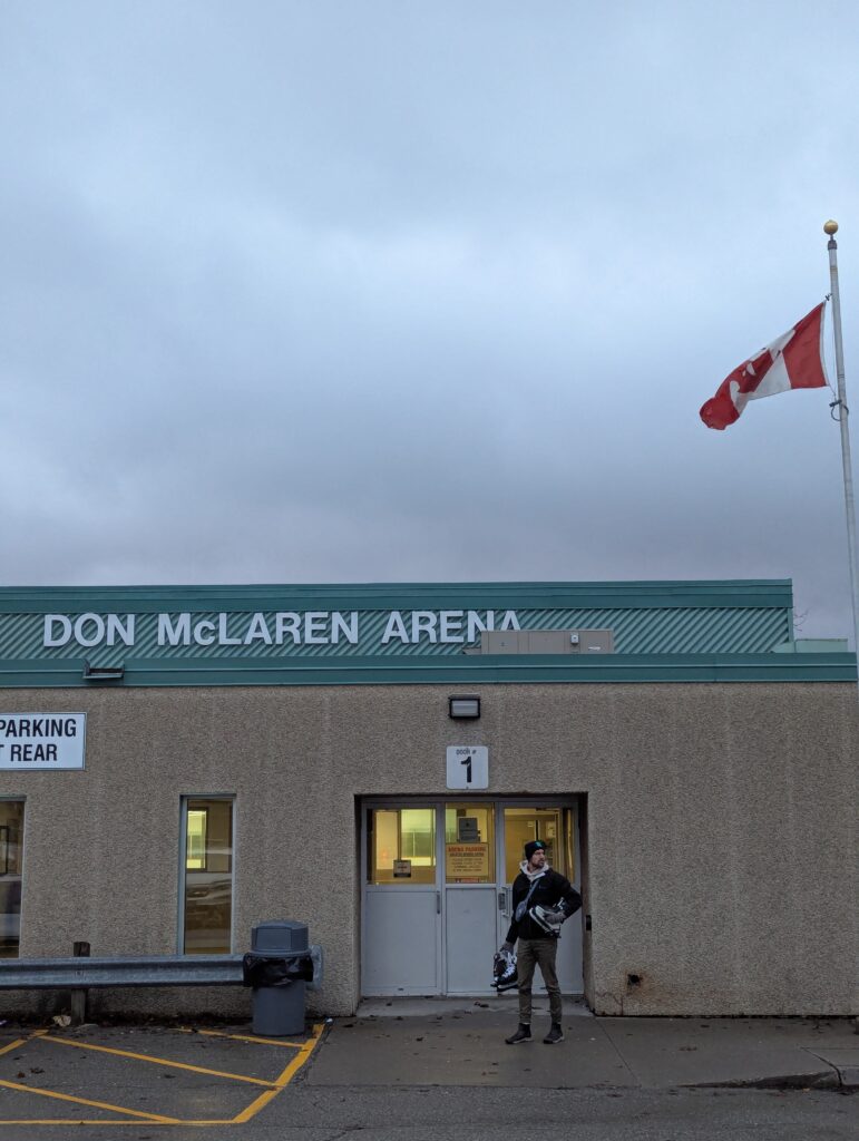 An attendee outside the Don McLaren Arena