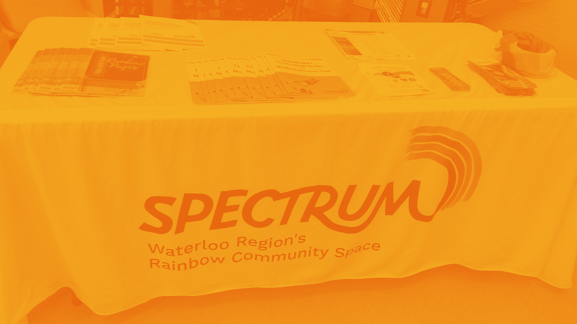 A picture in tones of yellow of a Spectrum event table.